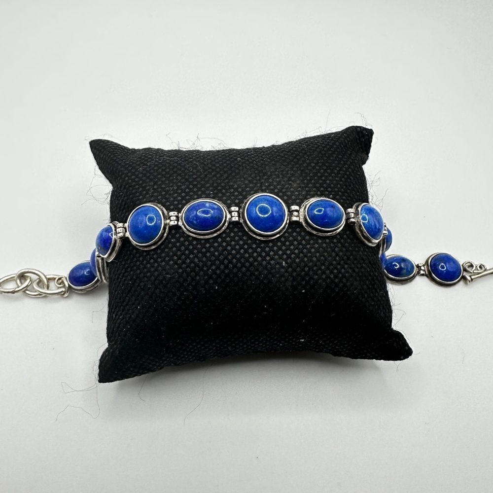 Vintage Carolyn Pollack double-sided lapis and sterling silver bracelet!